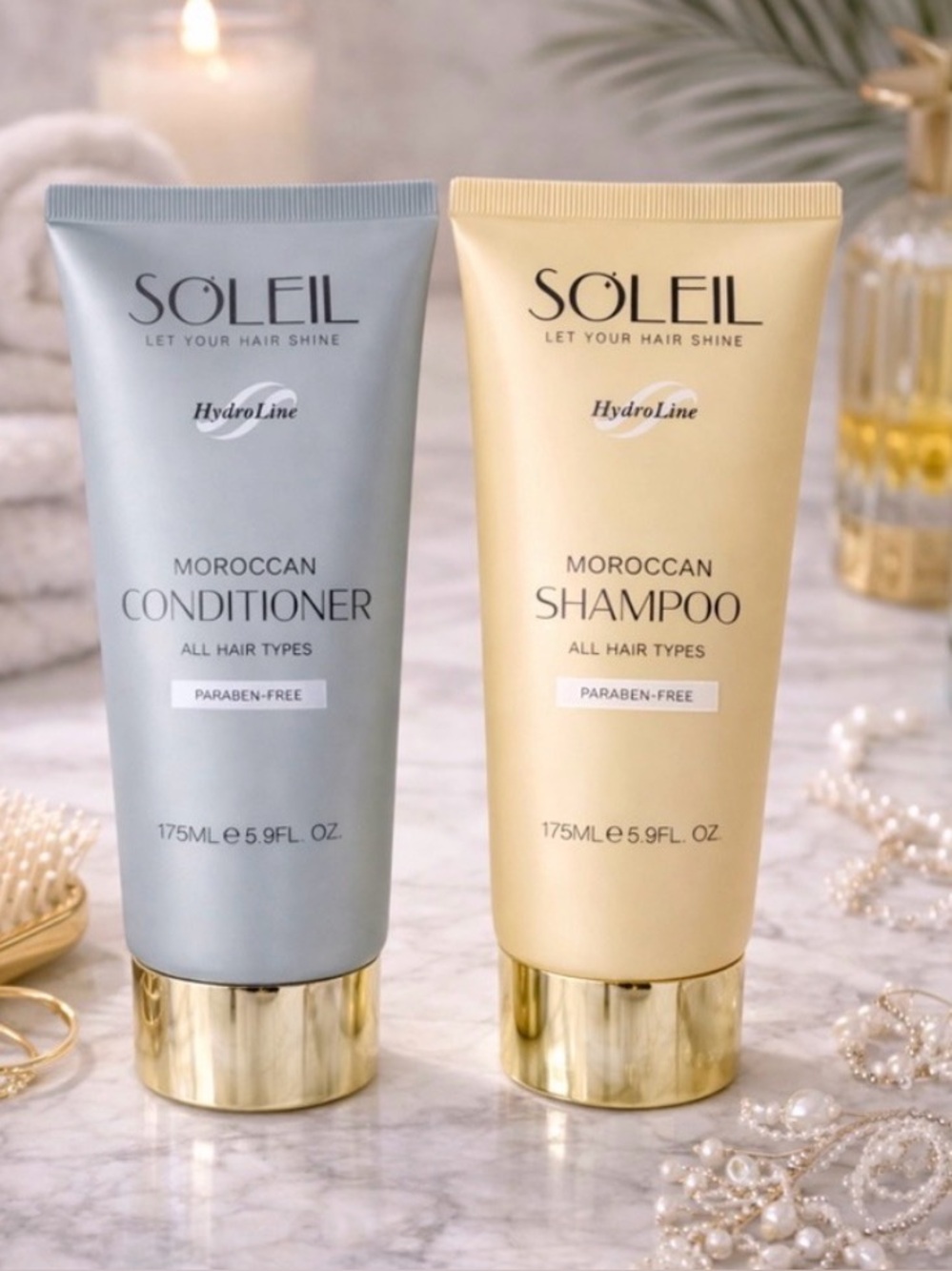 Soleil Moroccan Shampoo + Conditioner Bundle 5.9 oz Each